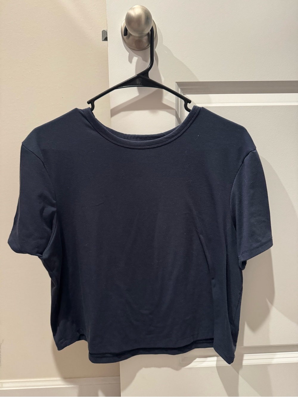 all in motion Navy Crop Crewneck Tee